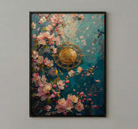Wheel of Fortune Tarot Poster, Spring Magic Sky Art - Entryway Decor