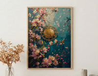 Wheel of Fortune Tarot Poster, Spring Magic Sky Art - Entryway Decor
