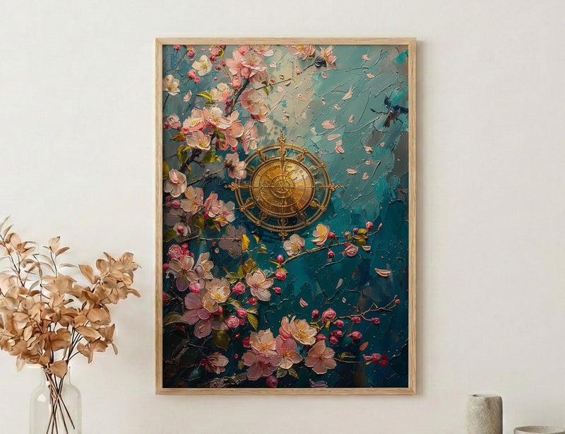 Wheel of Fortune Tarot Poster, Spring Magic Sky Art - Entryway Decor