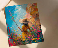 Page of Wands Tarot Art Print, Magic Desert Spring - Witchy Room Decor