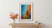 Page of Wands Tarot Art Print, Magic Desert Spring - Witchy Room Decor