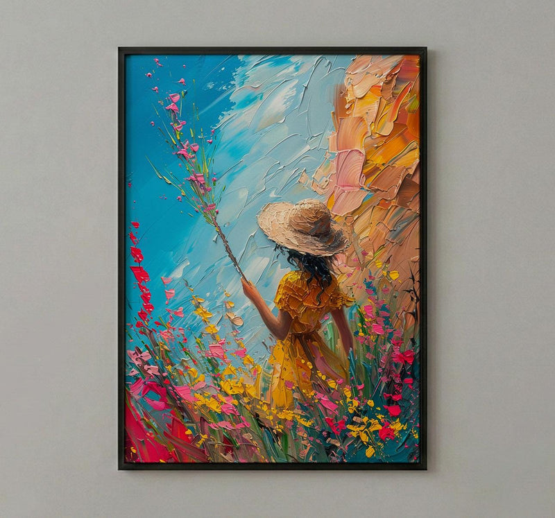 Page of Wands Tarot Art Print, Magic Desert Spring - Witchy Room Decor