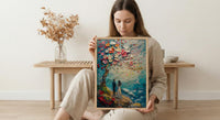 The Lovers Tarot Wall Art, Apple Blossom Spring Poster - Spiritual Gift