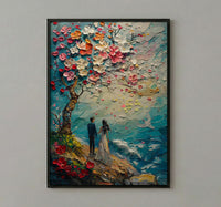 The Lovers Tarot Wall Art, Apple Blossom Spring Poster - Spiritual Gift