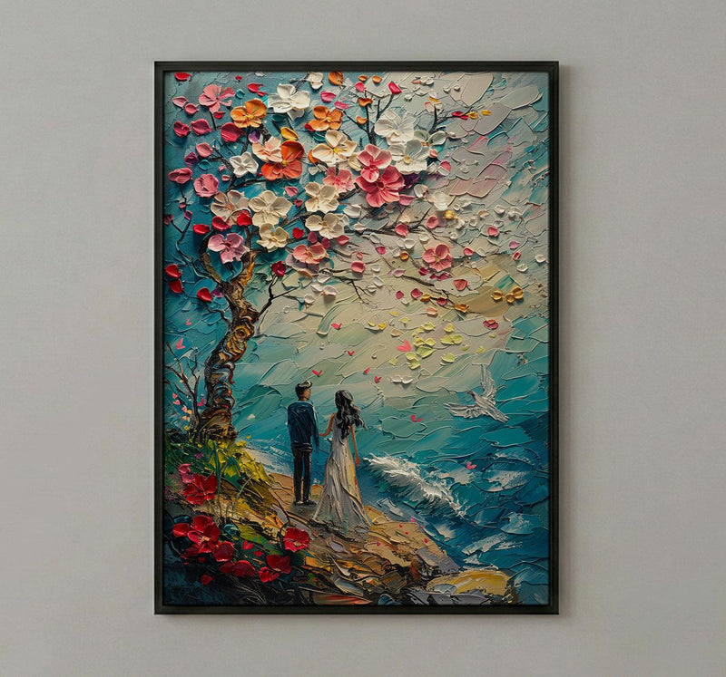 The Lovers Tarot Wall Art, Apple Blossom Spring Poster - Spiritual Gift
