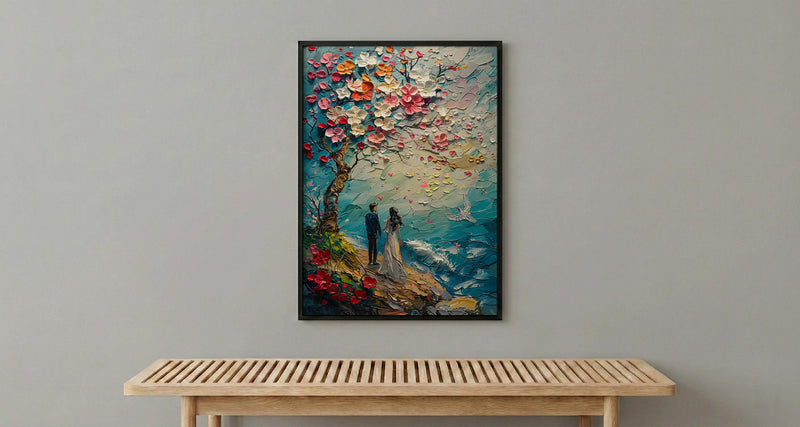 The Lovers Tarot Wall Art, Apple Blossom Spring Poster - Spiritual Gift