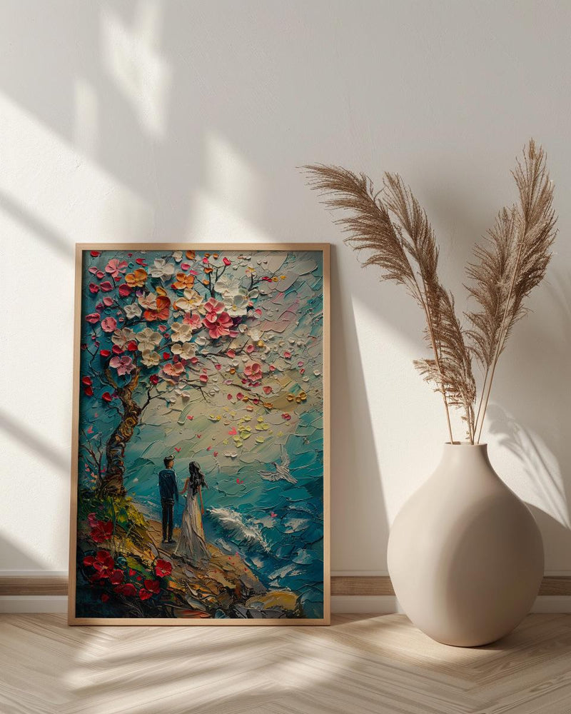 The Lovers Tarot Wall Art, Apple Blossom Spring Poster - Spiritual Gift