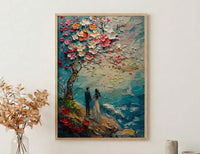 The Lovers Tarot Wall Art, Apple Blossom Spring Poster - Spiritual Gift