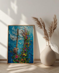Ace of Wands Tarot Art Print, Spring Magic Wand Decor - Witchy Room Decor