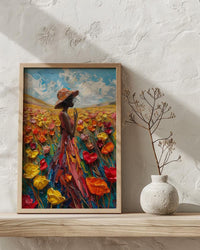 Page of Pentacles Wall Art, Spring Tarot Floral Decor - Housewarming Gift