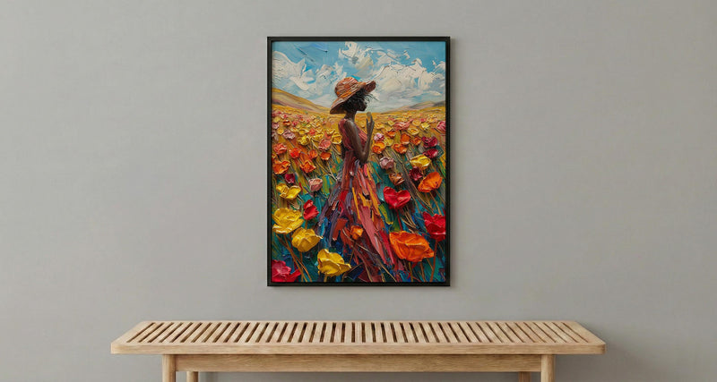 Page of Pentacles Wall Art, Spring Tarot Floral Decor - Housewarming Gift