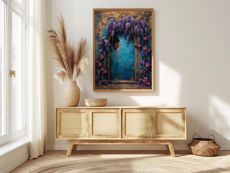 Three of Pentacles Art Print, Purple Wisteria Decor - Witchy Room Decor