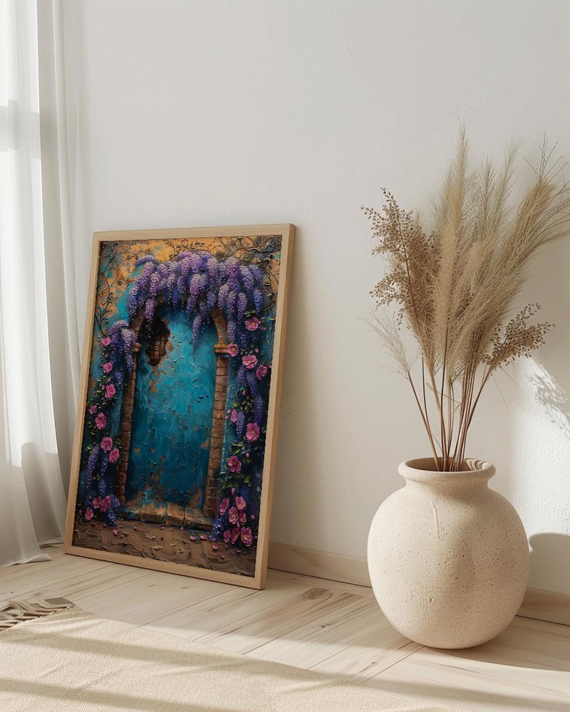 Three of Pentacles Art Print, Purple Wisteria Decor - Witchy Room Decor
