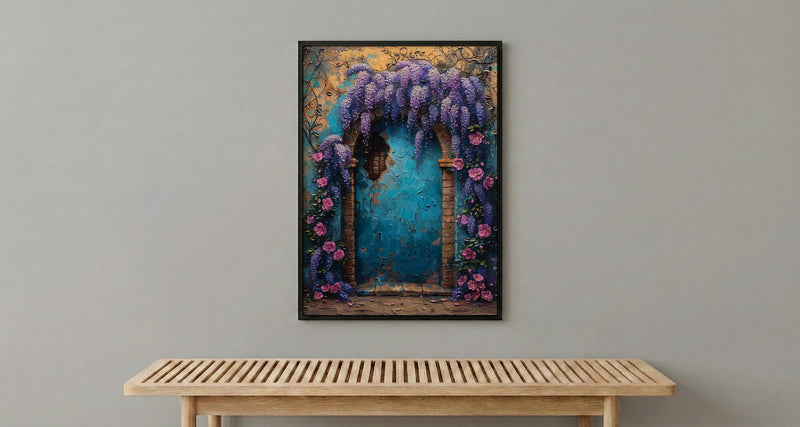 Three of Pentacles Art Print, Purple Wisteria Decor - Witchy Room Decor