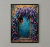 Three of Pentacles Art Print, Purple Wisteria Decor - Witchy Room Decor