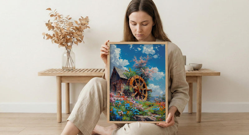Wheel of Fortune Tarot Poster, Spring Magic Sky Art Print - Entryway Decor