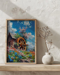 Wheel of Fortune Tarot Poster, Spring Magic Sky Art Print - Entryway Decor
