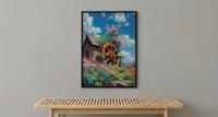 Wheel of Fortune Tarot Poster, Spring Magic Sky Art Print - Entryway Decor