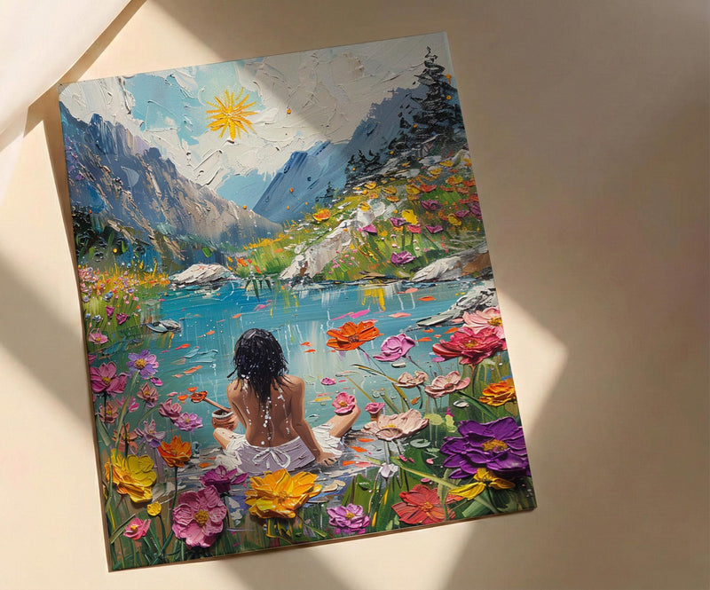 The Star Tarot Wall Art, Spring Wildflower Meadow - Housewarming Gift