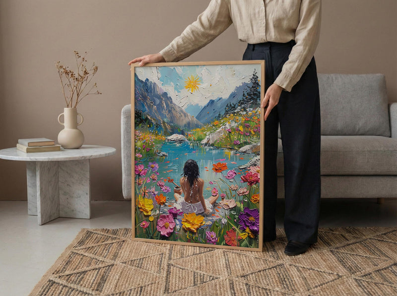 The Star Tarot Wall Art, Spring Wildflower Meadow - Housewarming Gift