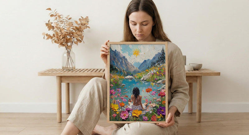 The Star Tarot Wall Art, Spring Wildflower Meadow - Housewarming Gift