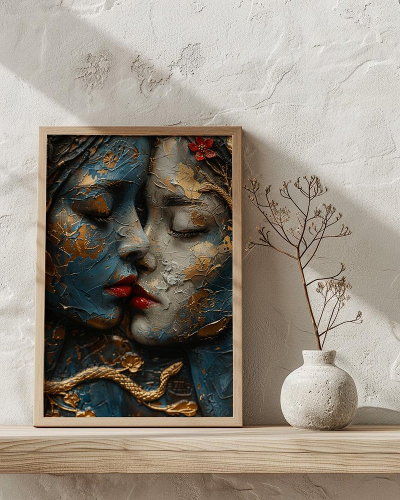 Two of Cups Print, Soulmate Tarot Decor - Anniversary Gift