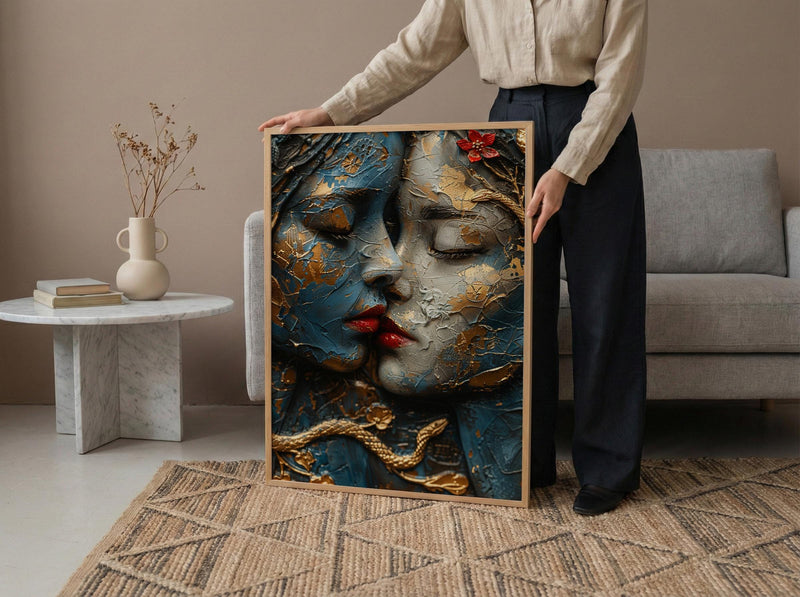 Two of Cups Print, Soulmate Tarot Decor - Anniversary Gift