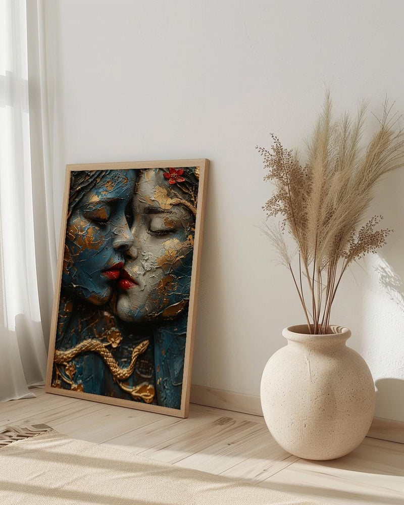 Two of Cups Print, Soulmate Tarot Decor - Anniversary Gift