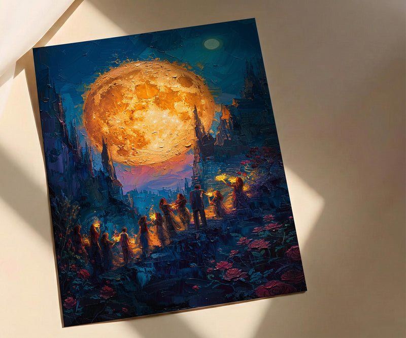 Three of Cups Wall Art, Tarot Wedding Print - Mystic Coven Gift