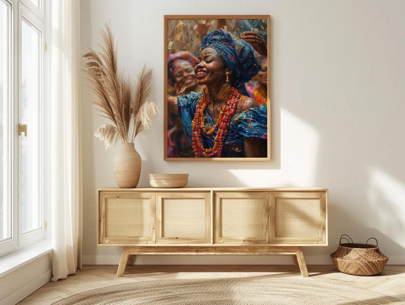 Nigerian Money Dance Art, Yoruba Wedding Print - Newlywed Gift