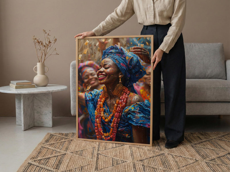 Nigerian Money Dance Art, Yoruba Wedding Print - Newlywed Gift
