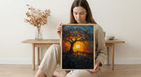 African Ceremony Poster, Ancestral Tree Decor - Spiritual Wall Art