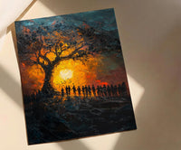 African Ceremony Poster, Ancestral Tree Decor - Spiritual Wall Art