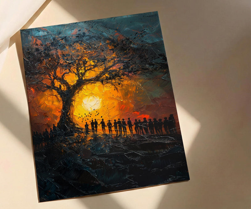 African Ceremony Poster, Ancestral Tree Decor - Spiritual Wall Art