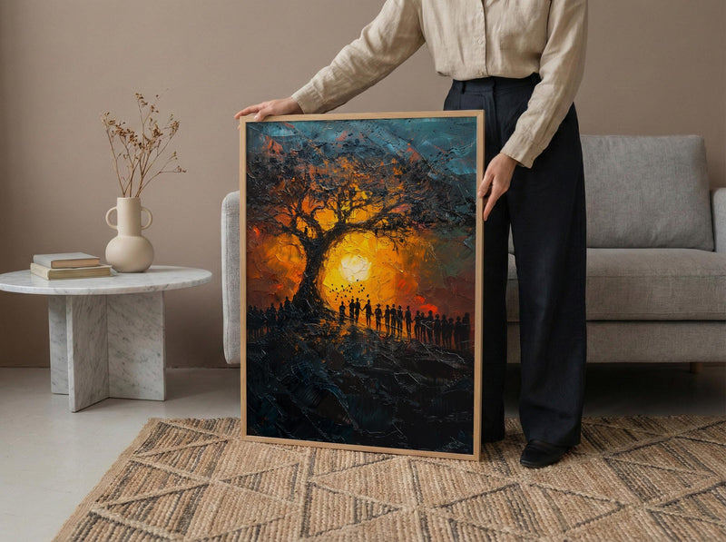 African Ceremony Poster, Ancestral Tree Decor - Spiritual Wall Art
