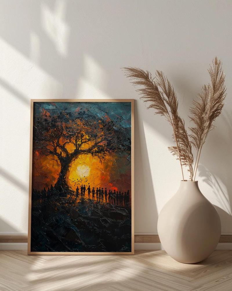 African Ceremony Poster, Ancestral Tree Decor - Spiritual Wall Art