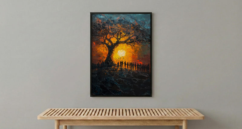 African Ceremony Poster, Ancestral Tree Decor - Spiritual Wall Art