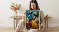African Wedding Dance Art, Kente Cloth Print - Newlywed Gift