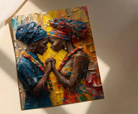 African Bride and Groom, Black Love Wall Art - Anniversary Gift