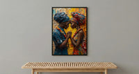 African Bride and Groom, Black Love Wall Art - Anniversary Gift