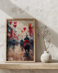 Chinese Wedding Procession Art, Red Sedan Chair Decor - Asian Wedding Gift