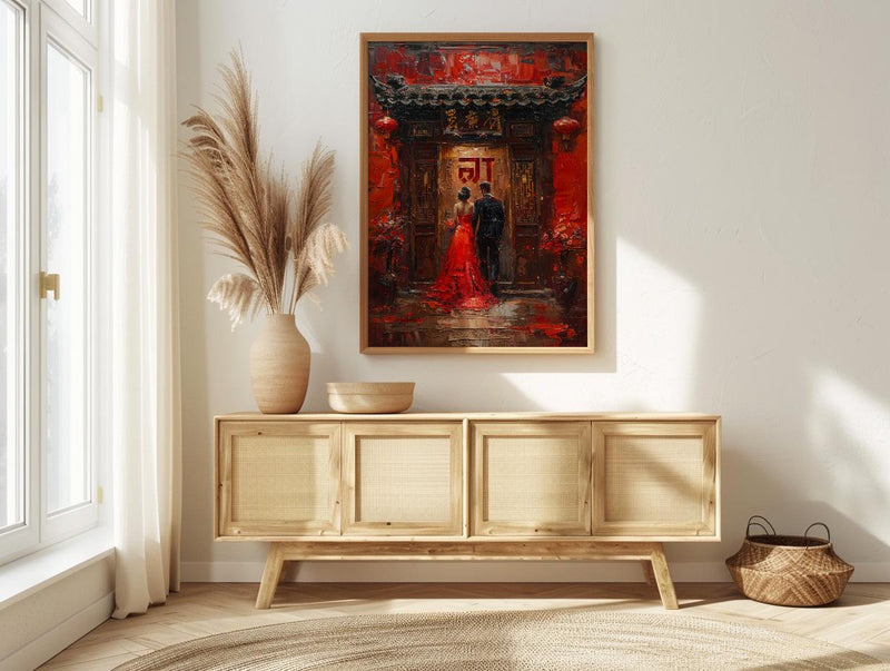 Double Happiness Decor, Chinese Wedding Entrance Art - Newlywed Gift