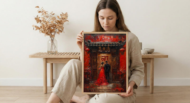 Double Happiness Decor, Chinese Wedding Entrance Art - Newlywed Gift