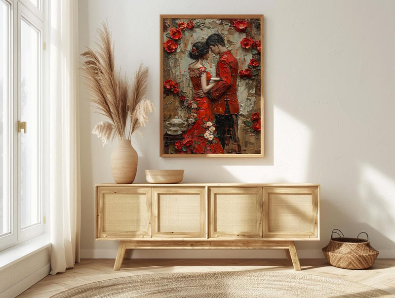 Chinese Tea Ceremony Art Print, Traditional Qipao Decor - Asian Wedding Gift