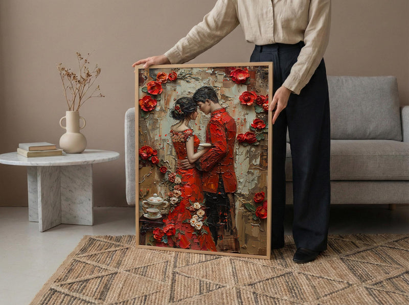 Chinese Tea Ceremony Art Print, Traditional Qipao Decor - Asian Wedding Gift
