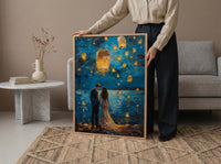 Thai Lantern Festival Art Print, Thailand Honeymoon - Newlywed Gift
