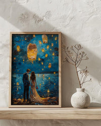 Thai Lantern Festival Art Print, Thailand Honeymoon - Newlywed Gift
