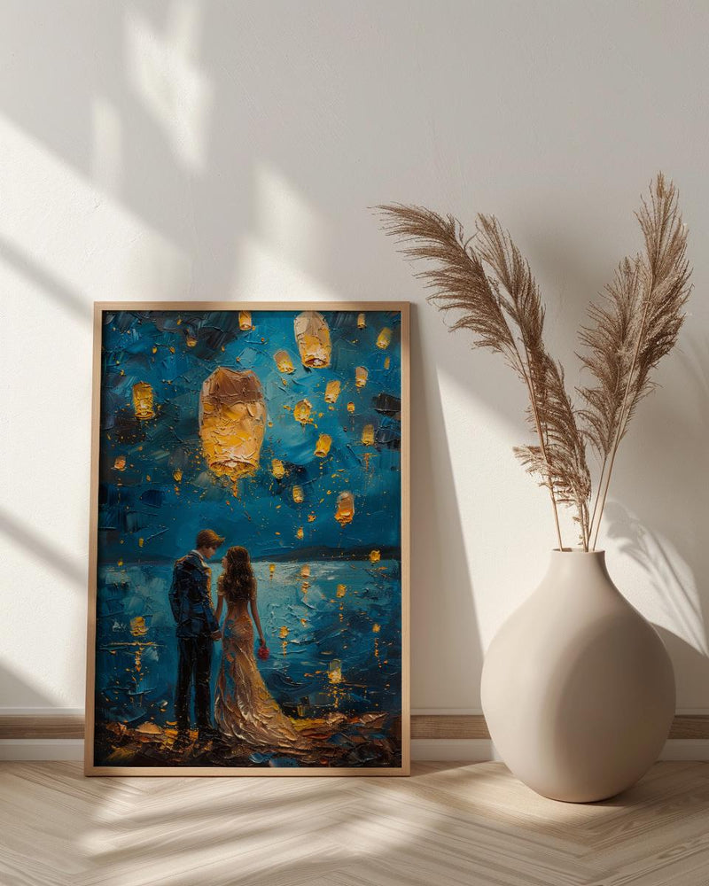 Thai Lantern Festival Art Print, Thailand Honeymoon - Newlywed Gift
