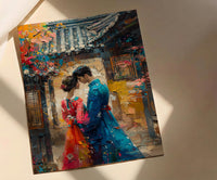 Korean Wedding Art Print, Traditional Hanbok Decor - Asian Wedding Gift