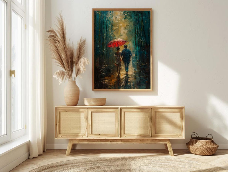 Kyoto Bamboo Forest Poster, Japanese Nature Art - Master Bedroom Decor